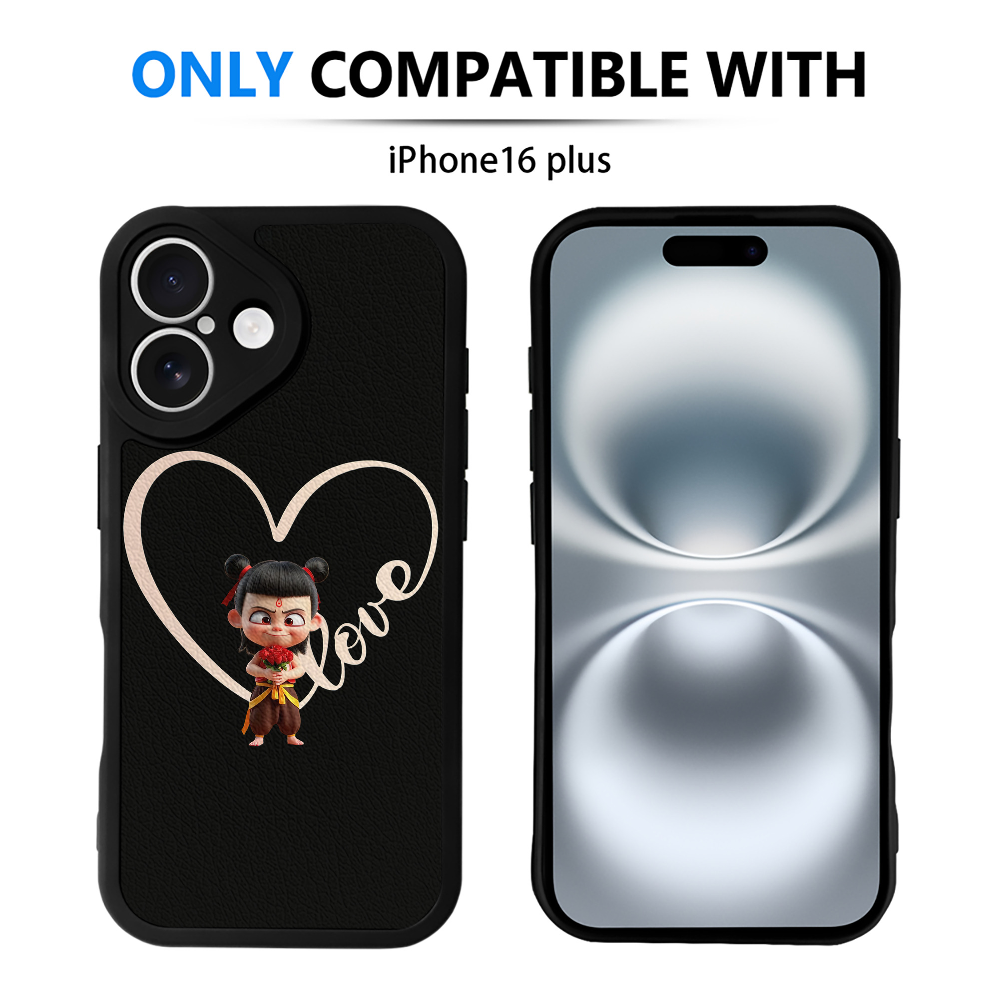 （画像用） Ne Zha 2 ナタ 魔童の大暴れ 【iPhone 16シリーズ対応】シリコンスマホケース（レザー調） 材質：シリコン
